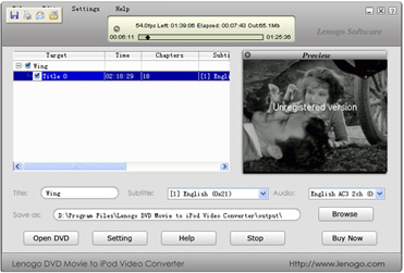 Lenogo DVD Movie to iPod Video Converter lenogo dvd movie to ipod video converter