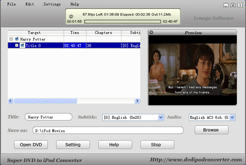 Lenogo DVD Movie to iPod Video Converter lenogo dvd movie to ipod video converter