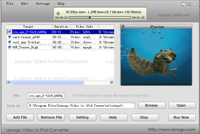 Lenogo Video to iPod Converter build 06 lenogo video to ipod converter build 06