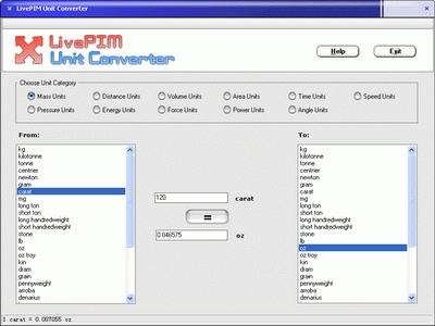 Download LivePIM Unit Converter