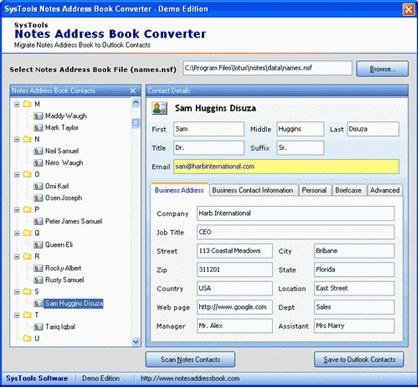 Download Lotus Notes Contacts Converter