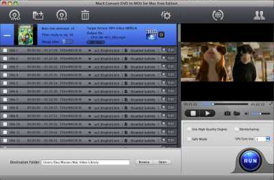 MacX Convert DVD to MOV for Mac Free
