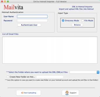 MailVita EML to Hotmail Importer for Mac