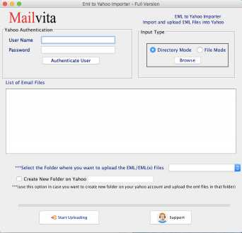 MailVita EML to Yahoo Importer for Mac