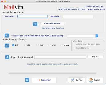 MailVita Hotmail Backup for Mac