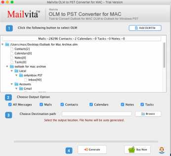 MailVita OLM to PST Converter for Mac