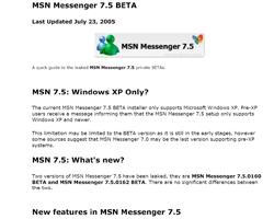 Download MSN Messenger 7.5 InfoPack