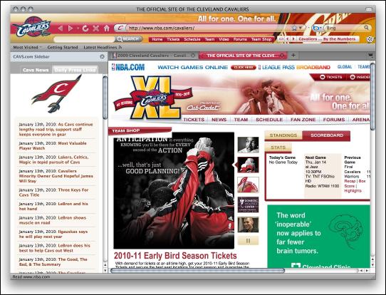 Download NBA Cleveland Cavaliers Firefox Theme