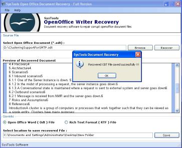 Download Open Office Writer Recovery