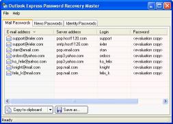 Download Outlook Express Password Recovery Master