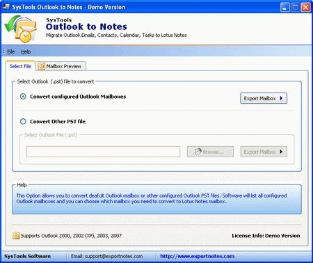 Download Outlook to Notes Software