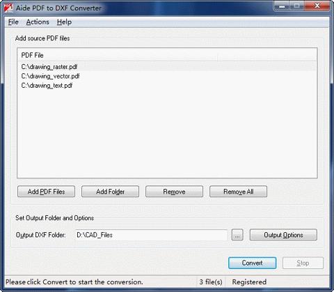 Download PDF to DXF 9.5