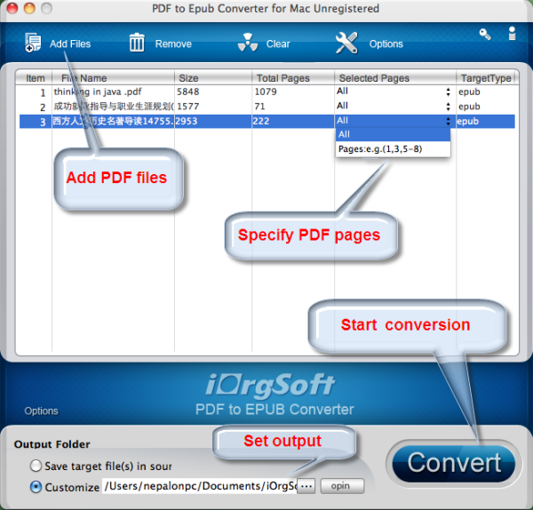 Epub to pdf converter mac os x free