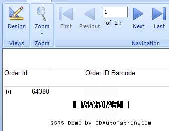 PDF417 2D SSRS Barcode Script