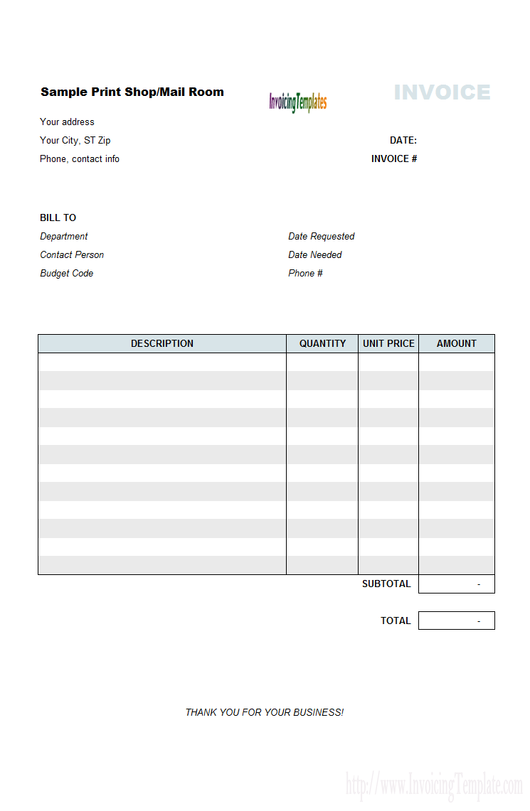 printable invoice template standaloneinstallercom