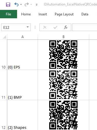 QR-Code Native Excel Barcode Generator