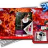 red templates for 3d page flip book