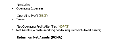 RONA Return on Net Assets (MEGA)