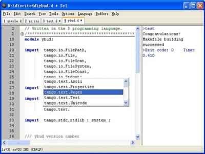 Download SciTE4D Text Editor
