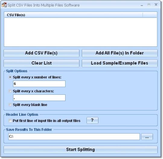 Split CSV Files Into Multiple Files Software - standaloneinstaller.com