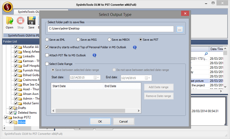 sysinfotools olm to pst converter demo