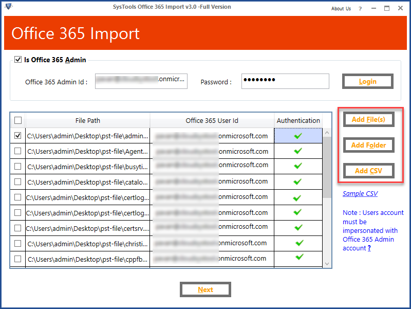 SysTools Office 365 Import 