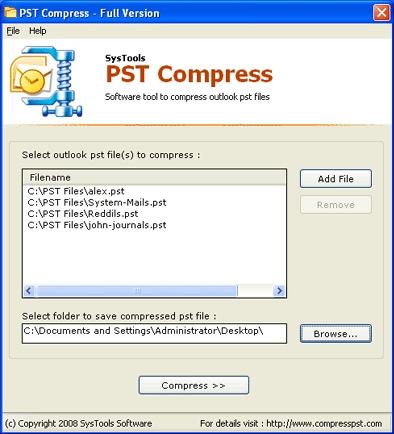 Download SysTools PST Compress