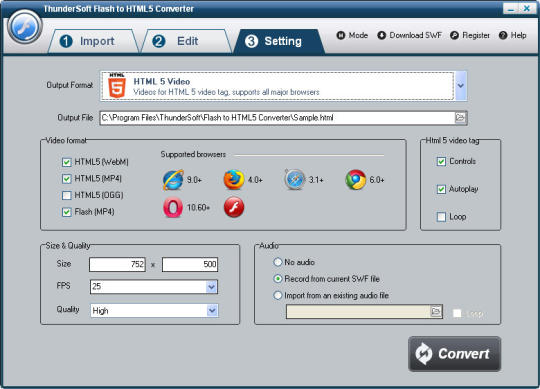 ThunderSoft Flash to Video Converter 5.2.0 download the last version for windows