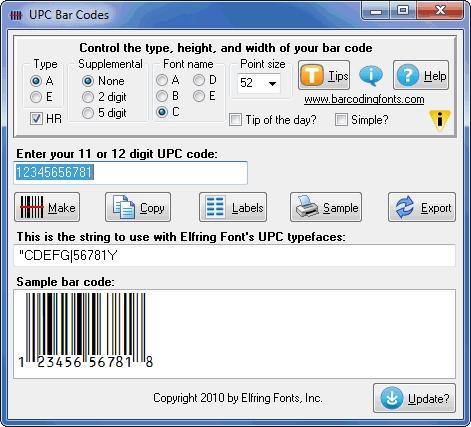 Download UPC Bar Codes