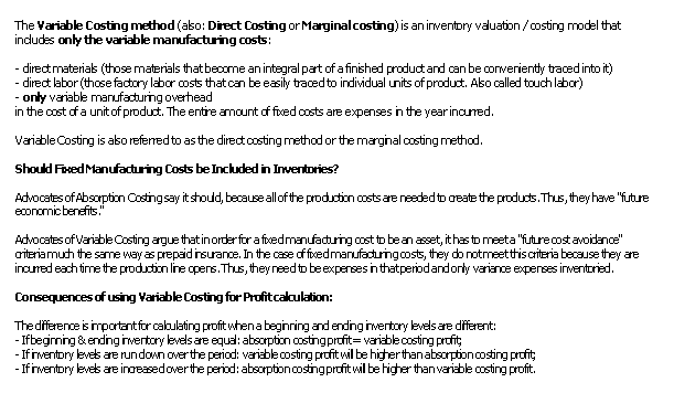 Variable Costing (MEGA)