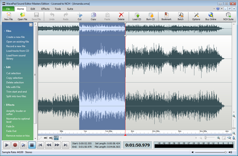 free version of wavepad sound editor