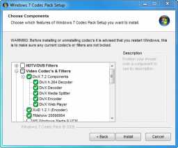 Windows 7 Codec Pack installer