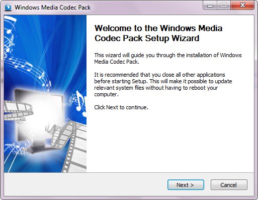 window media player codec groupe vista