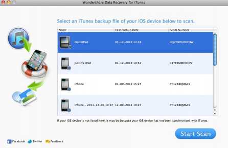 Wondershare iTunes Data Recovery for Mac