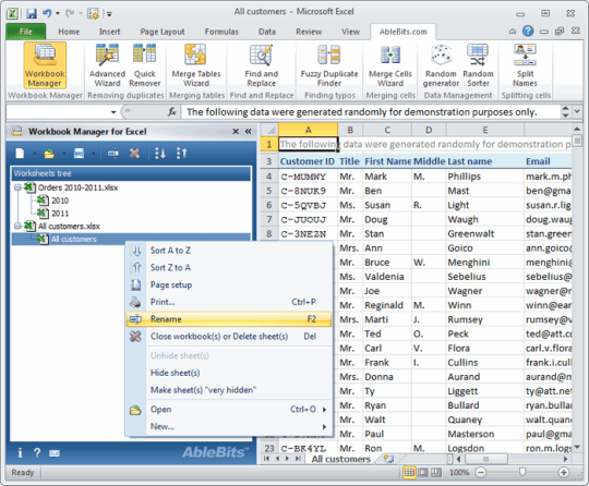 Workbook Manager for Excel - standaloneinstaller.com