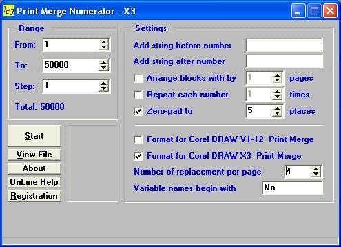 Download X3 Print Merge Numerator