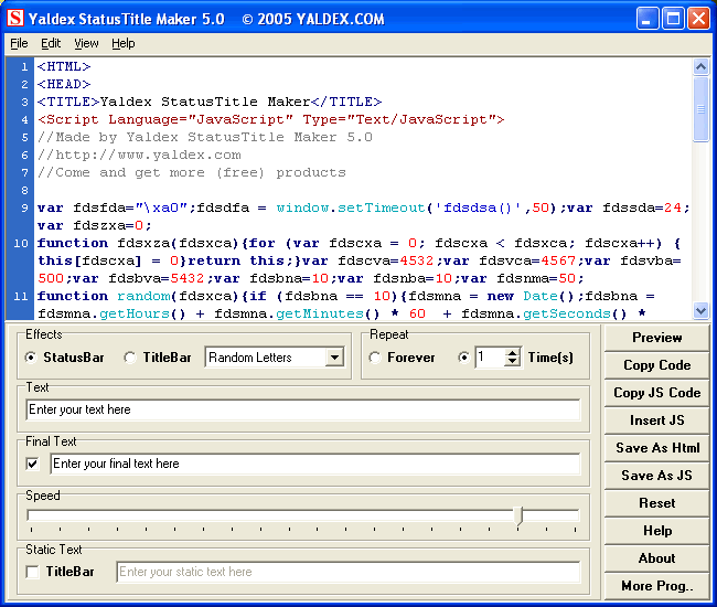 Yaldex StatusTitle Maker 5.0