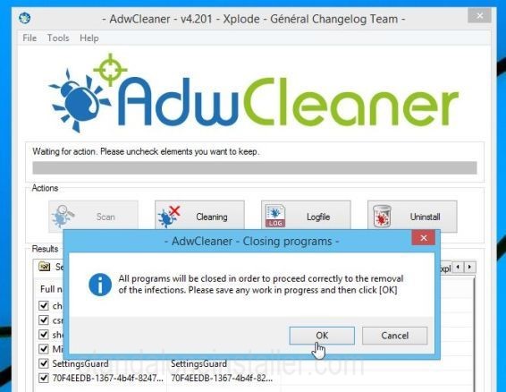 AdwCleaner Removing