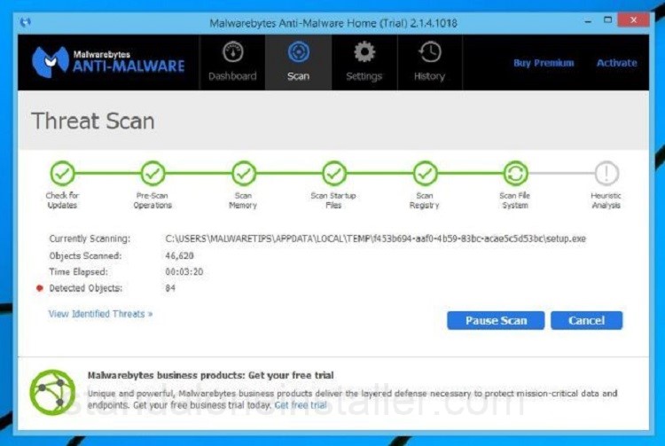 Malwarebytes scanning